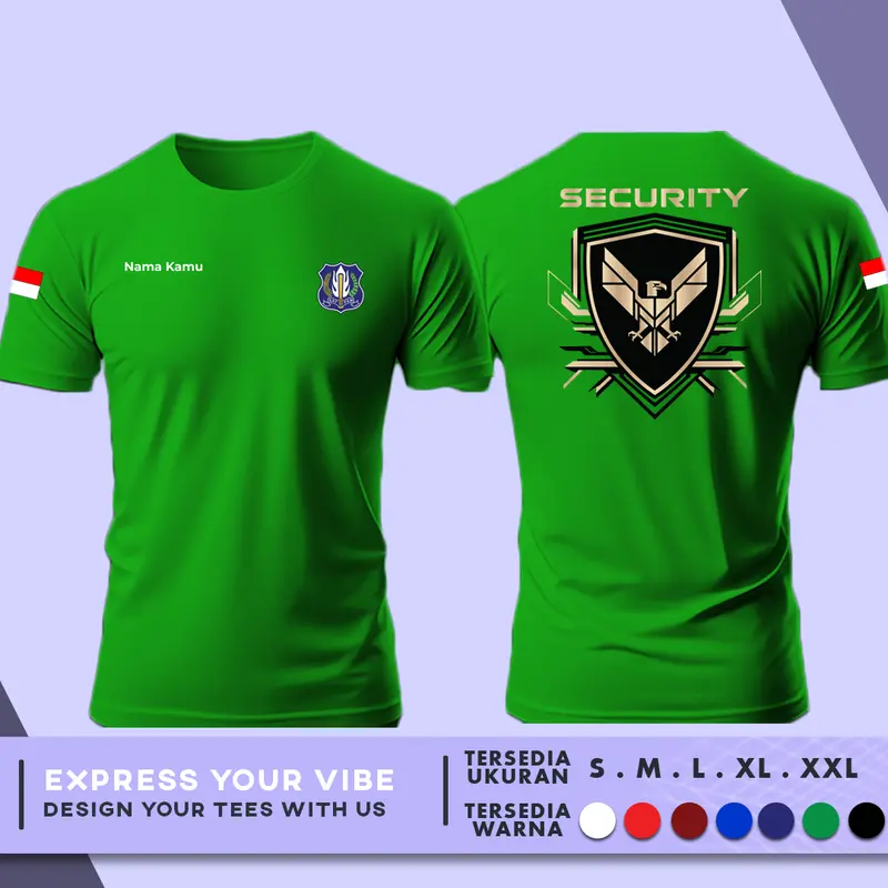 Kaos Baju Satpam Security Gratis Tulis Nama Kamu | Cotton Combed 30s V.1 6