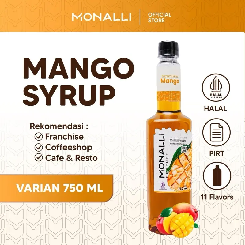 Monalli Syrup - 750 mL Mango / Sirup Mangga / Sirup Kopi / Sirup Minuman Rasa 0