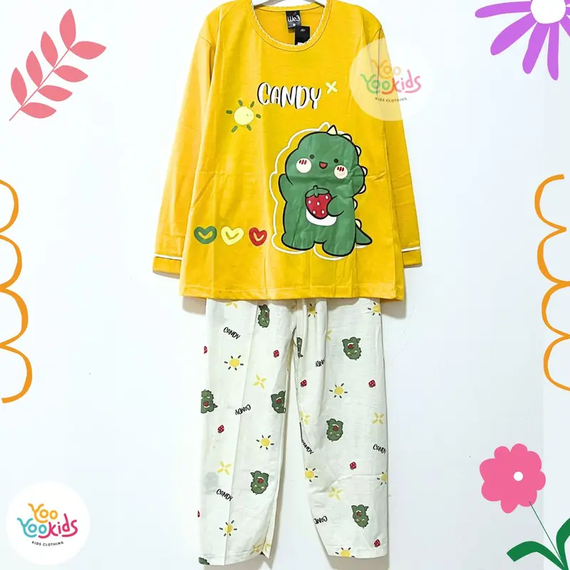 Setelan Baju Tidur Anak Perempuan Umur 8 - 12 Tahun Baju & Celana Panjang / Piyama Anak Perempuan / Piyama Anak Cewek / Piama Anak Perempuan / Baju Anak Perempuan / Setelan Anak Perempuan / Fashion Anak Perempuan / Pakaian Anak Perempuan Motif Lucu 1