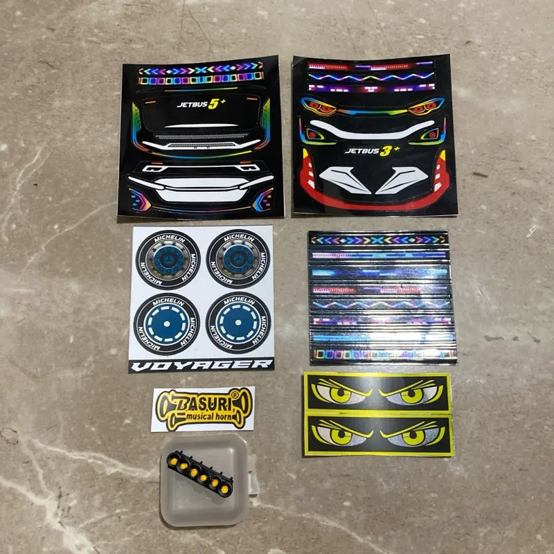 Stiker dan miniatur bus basuri Corong 0