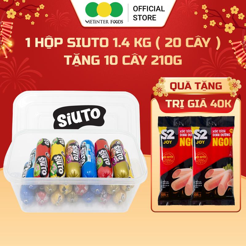   Tặng 2 Gói Xúc Xích 105g  Combo 20 Cây Xúc Xích Siuto Ăn Liền Thơm Ngon S2 Vietinter Foods 70gr x 20 Cây 