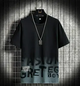 Baju Pria Oversize Jumbo Size M|L-3XL Distro Kaos Pria Lengan Pendek T-shirt Korean Style Lokal Motif Sablon Atasan Dewasa Egboy Oblong Cowok Keren Santai Polos Simple Hitam