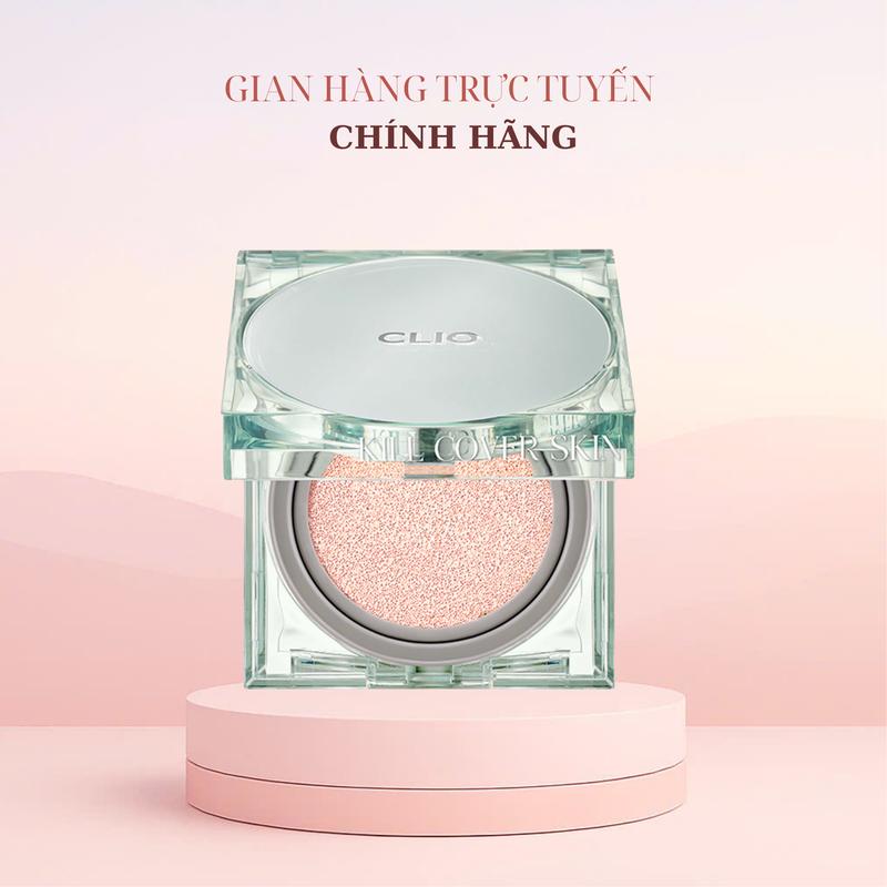 (BẢN MỚI- KÈM LÕI) Phấn Nước CLIO Kill Cover Skin Fixer Cushion SPF50+ PA+++ ( MÀU XANH LÁ )