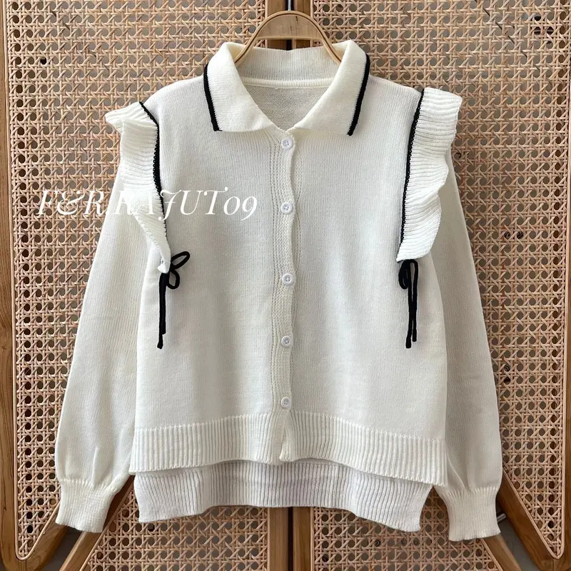 Alidah Cardigan Rajut Kancing Motif Tali Wanita Lengan Panjang Kekinian 5