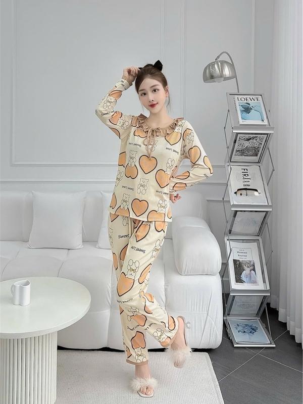 Bộ Tay Dài Thu Đông Ủ Kem Chất Thun Gân Tăm Lạnh Quần Baggy Lưng Thun Có Túi Cho Nữ - Nữ