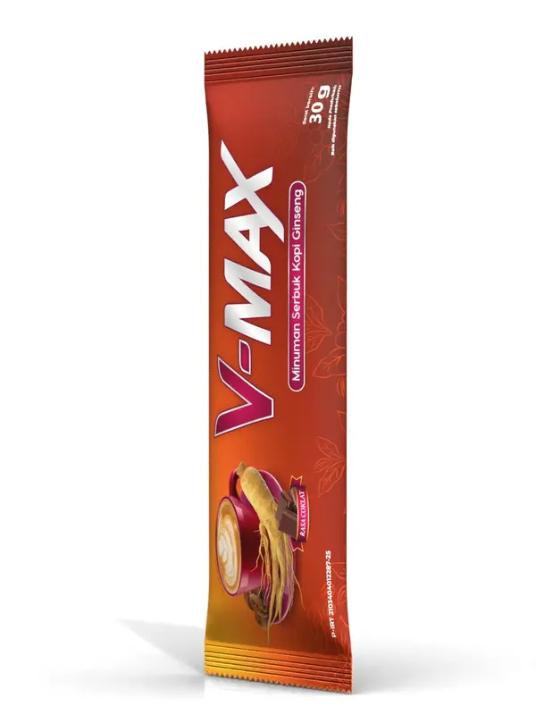 V-MAX KOPI GINSENG DENGAN COKELAT BPOM 271282001800001 UNTUK WANITA 1