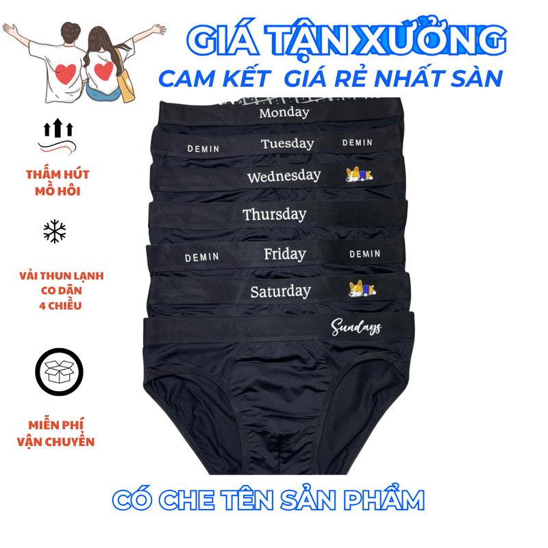 [Rẻ Vô Địch] Combo 7 quần sịp nam Full đen chéo - mix từ 4 mẫu, T15 quần lót nam vải thun lạnh co dãn 4 chiều, thoáng khí, mát mẻ và co giãn tốt ,ôm sát body - Boxer T15