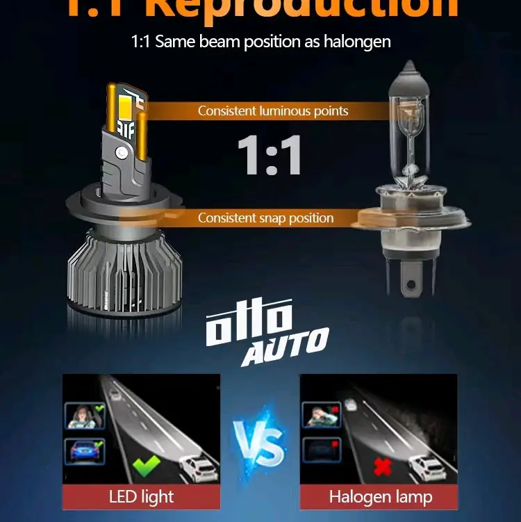 LAMPU LED MOBIL OTTO T55 H4 H1 H3 H7 H11 HB3 HB4 HIR2 55 WATT LAMPU UTAMA LAMPU FOGLAMP 5