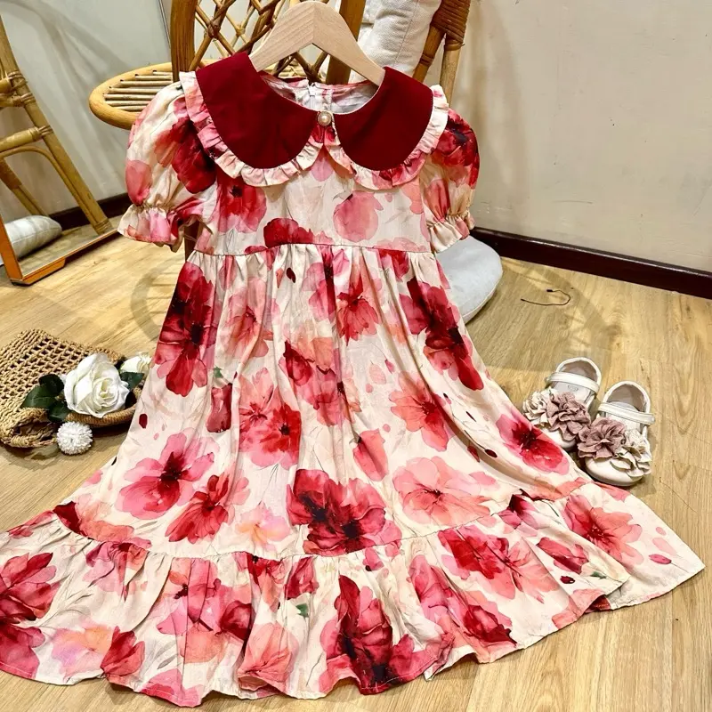 ANGGUN - DRESS ANAK PEREMPUAN BAHAN RAYON ADEM BUNGA/ROK ANAK LUCU KIDS FASHION CANTIK