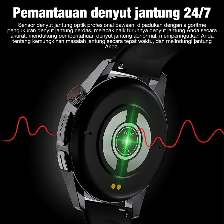 Hadiah Gratis Gelang Kepang Obsidian-Garansi satu tahun-Memantau detak jantung/glukosa darah Jam tangan Bluetooth-Sertifikasi BPOM-mengukur kadar gula darah, detak jantung, kualitas tidur, dan kesehatan umum lainnya Smart 4