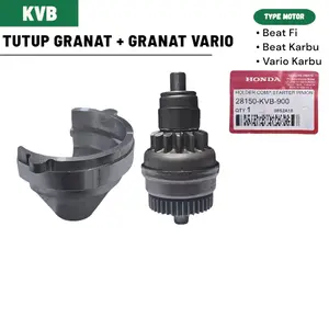 Tutup + Gigi Pinion Stater Granat Vario Beat Fi Karbu KVY KVB Motorcycle Foto Asli