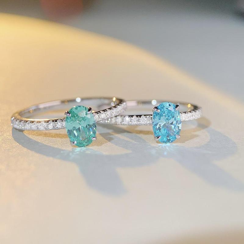 Product Introduction of 【T8】925 Sterling Silver Oval Shape CZ Ring 5