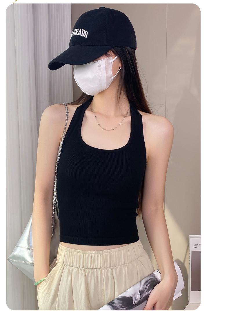 Product Introduction of Áo Yếm Cổ Chữ U, Màu Trơn Áo Vest Nữ Dáng Ôm, Thích Hợp Cho Mùa Hè, Thiết Kế Lưng Thanh Lịch, Áo Cơ Sở Thời Trang, Thích Hợp Cho Thể Thao 2