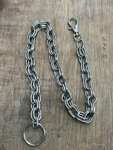 Rantai Celana Pria anti Copet Pengaman Dompet Model Ring Oval Dan Kotak Panjang 45cm