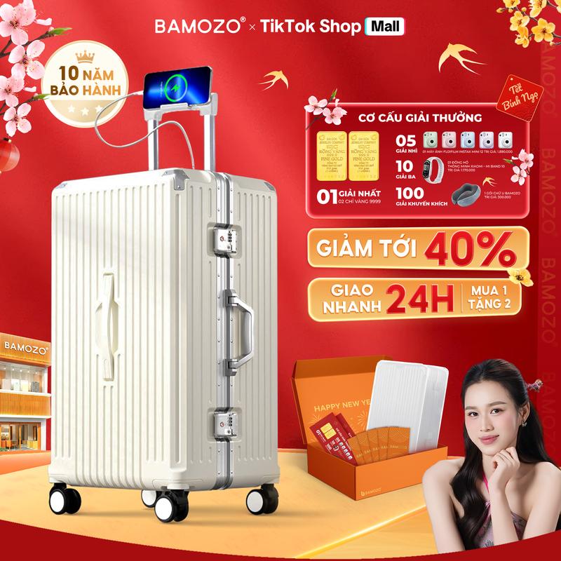   KOC LIVE  Vali Size 28 Bamozo Ultrapack Vali Khung Nhôm Khoá Sập Cao Cấp Cỡ Lớn Phù Hợp Cho Chuyến Đi Du Lịch Dài Ngày Vali Du Học Vali Xuất Khẩu Lao Động - Tăng 30% Sức Chứa Bảo Hành 10 Năm _Ultrapack 