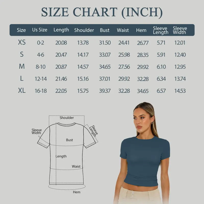EFAN Womenswear3 Piece Shortsleeve Roundneck Skinny Shirts Basic Going Out Casual Tops Slim Fit Crop Tops Y2k Elegant Clothes 8