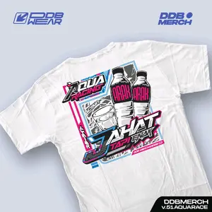 STAR MERCHANDISE T-SHIRT | NEW AQUA RACING JAHAT TAPI ENAK | KAOS HITAM PUTIH 24 S COTTON COMBED KAOS DISTRO Sablon