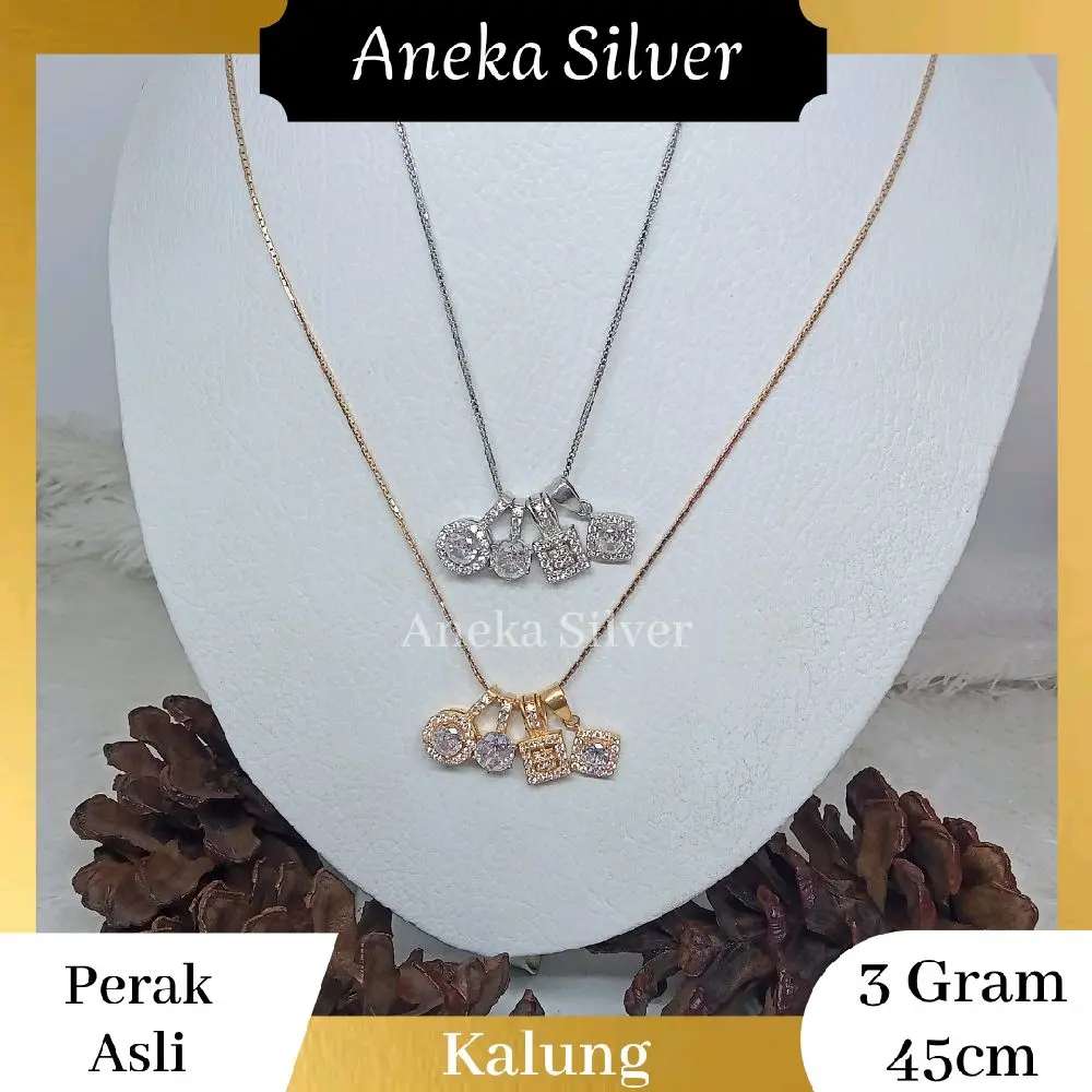 Kalung Itali Santa + Liontin Mata Variasi, Perak 925 Kalung Itali Santa + Liontin Mata Variasi, Perak 925