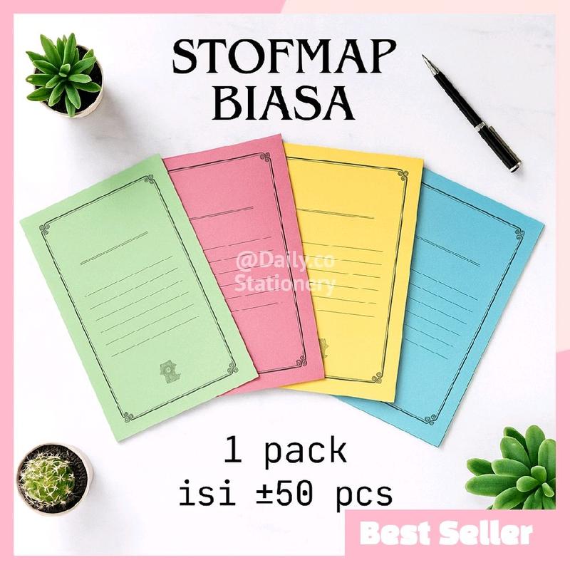 Stofmap Stop Map Biasa 1 Pack Isi 50 Pcs Stationery Biru Hijau Merah ...