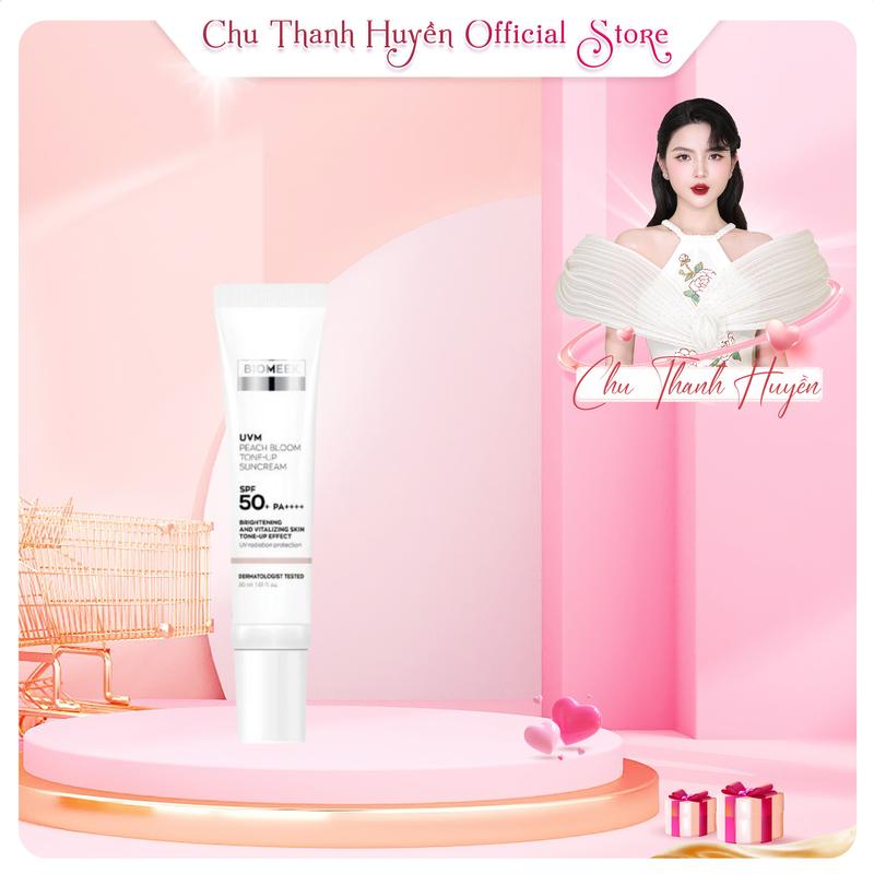 Kem Chống Nắng PEACH BLOOM tone up BIOMEEK 30ml-Chu Thanh Huyền
