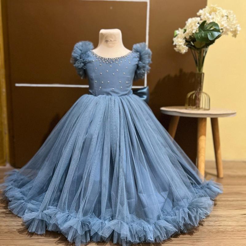 Dusty Blue Raffles|Flowergirls|All Occasion Gown Elegant - TikTok Shop ...