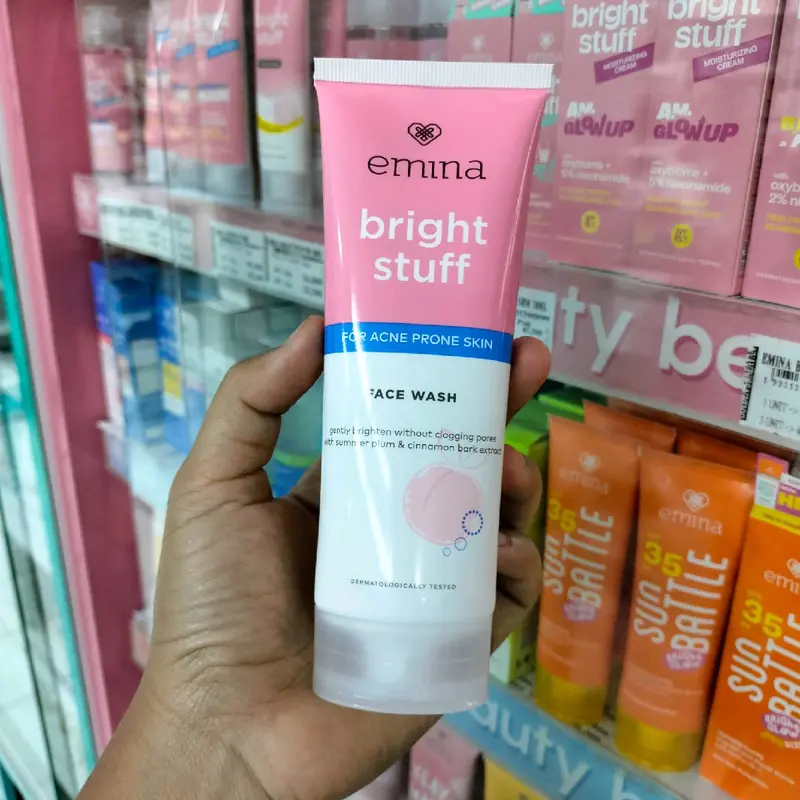 emina brightstuff face wash oxybiome 1