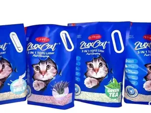 LuxCat 3 IN 1 Pasir Kucing Tofu Soya - Gumpal Cepat Wangi - Anti Bakterial 7L/2kg