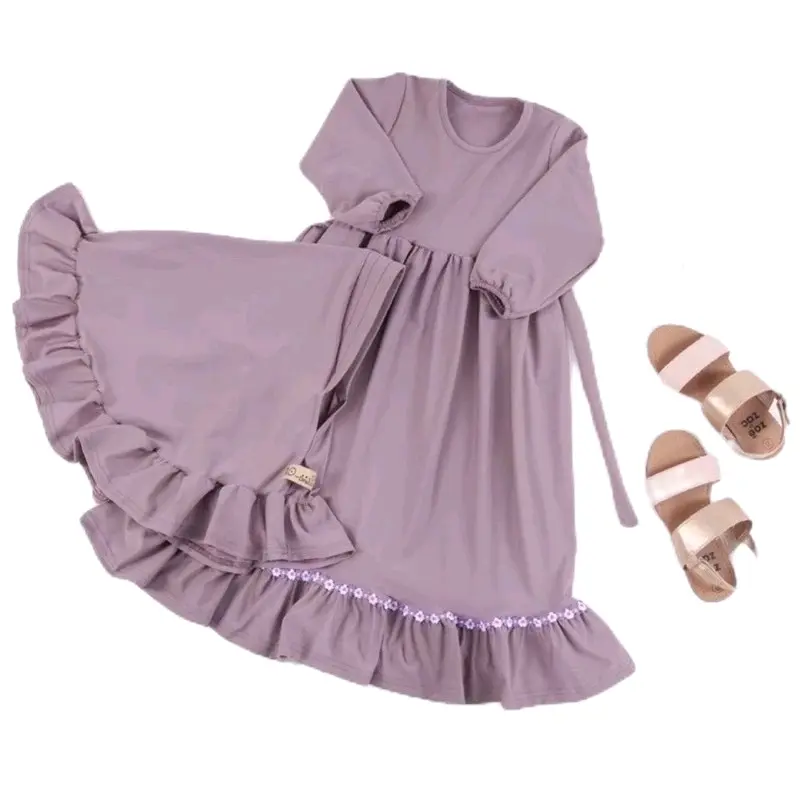 Gamis anak perempuan terbaru 2025 '  set hijab' Crinkle airflow  Baju Muslim  Panjang Cantik 0