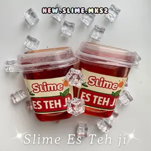 [free es batu 2pcs] slime es teh ji 350ml by new.slime.mks2 slime makassar
