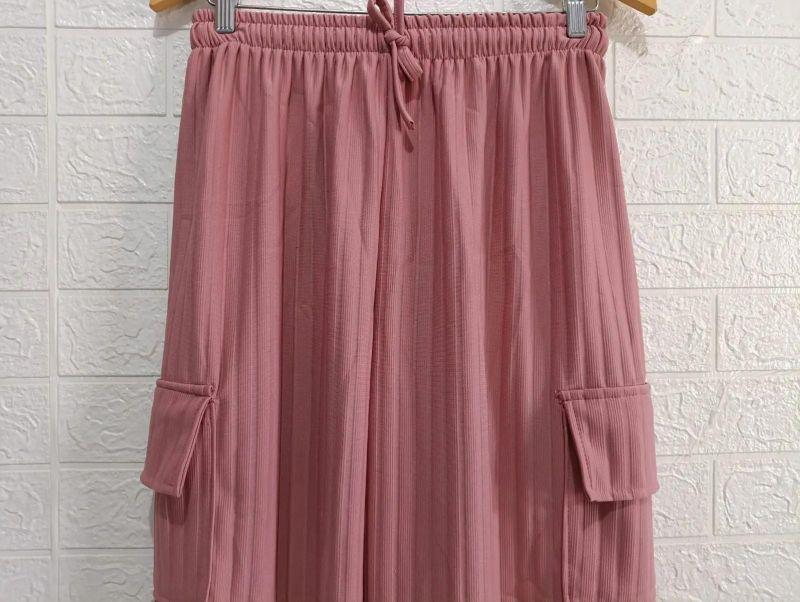 Product Introduction of BIG PROMO Kulot Cargo Jumbo Knit Hornet Panjang  Celana Wanita Pant Linen Bawahan Tebal 11