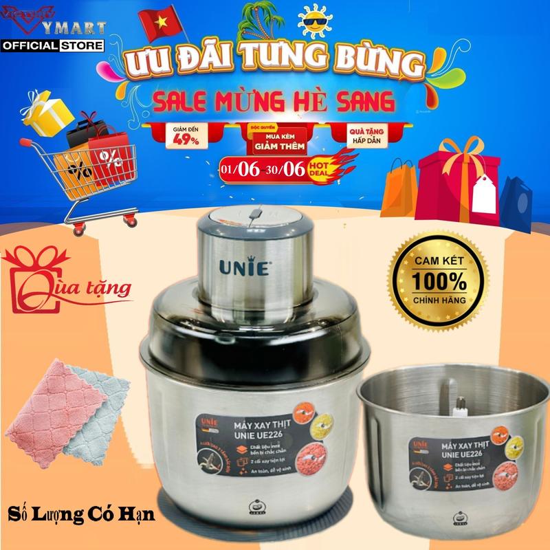 Máy Xay Thịt Cao Cấp Unie UE-226 ( UE226 ) , 2 Cối Inox, Có Lưỡi Bóc Hành Tỏi, Hàng Chính Hãng