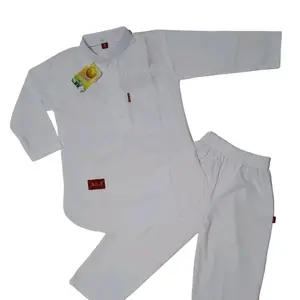 Koko Pakistan Putih Anak A&J Manasik Haji Muslim Panjang Baju Peci