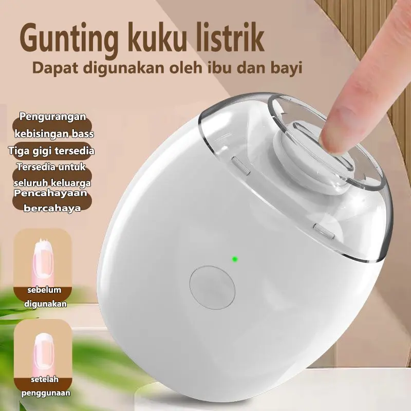 [COD]Penggiling kuku elektrik gunting kuku otomatis anti cubit bayi penggiling dengan kebisingan rendah perlengkapan perawatan ramah keluarga