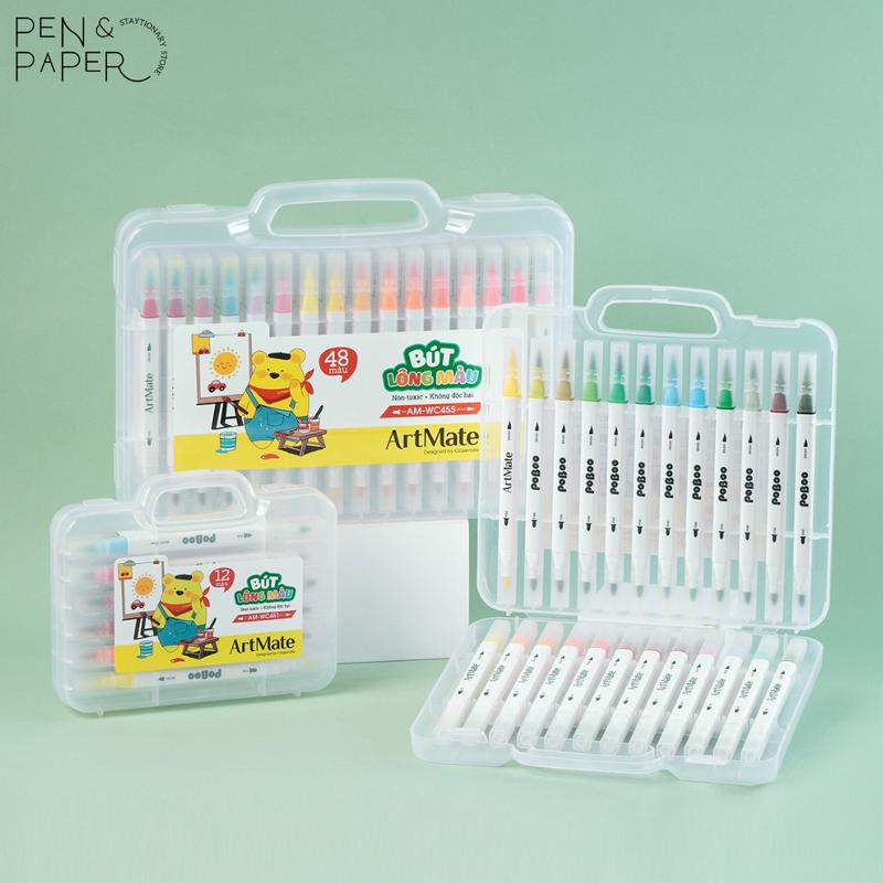 Bút Viết Calligraphy CLASSMATE 2 Đầu Ngòi BRUSH - Ngòi FINE Viết Bullet Journal Trang Trí Tiêu Đề Sổ Vở Màu Sắc Tươi Sáng Không Thấm Ra Mặt Sau Chất Liệu Cao Cấp 24 48 Màu