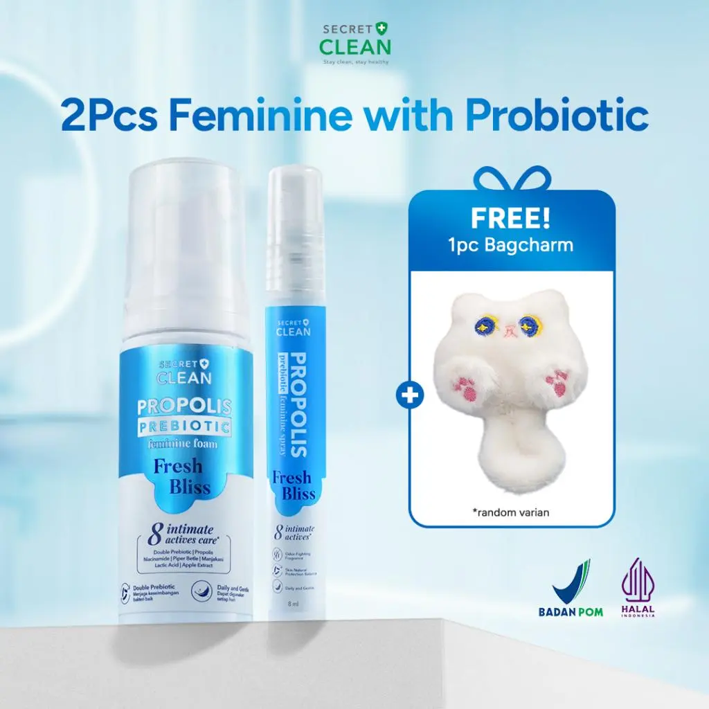 [NEW] BBD - Secret Clean Propolis Prebiotic Feminine Fresh Bliss Foam  - Sabun dengan tekstur foam - Sabun kewanitaan aroma pear berry - Paket sabun dan spray wanita