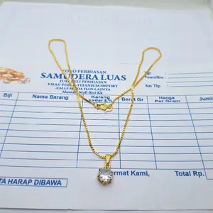 Kalung itali liontin mata satu berlapis emas muda free surat dari toko