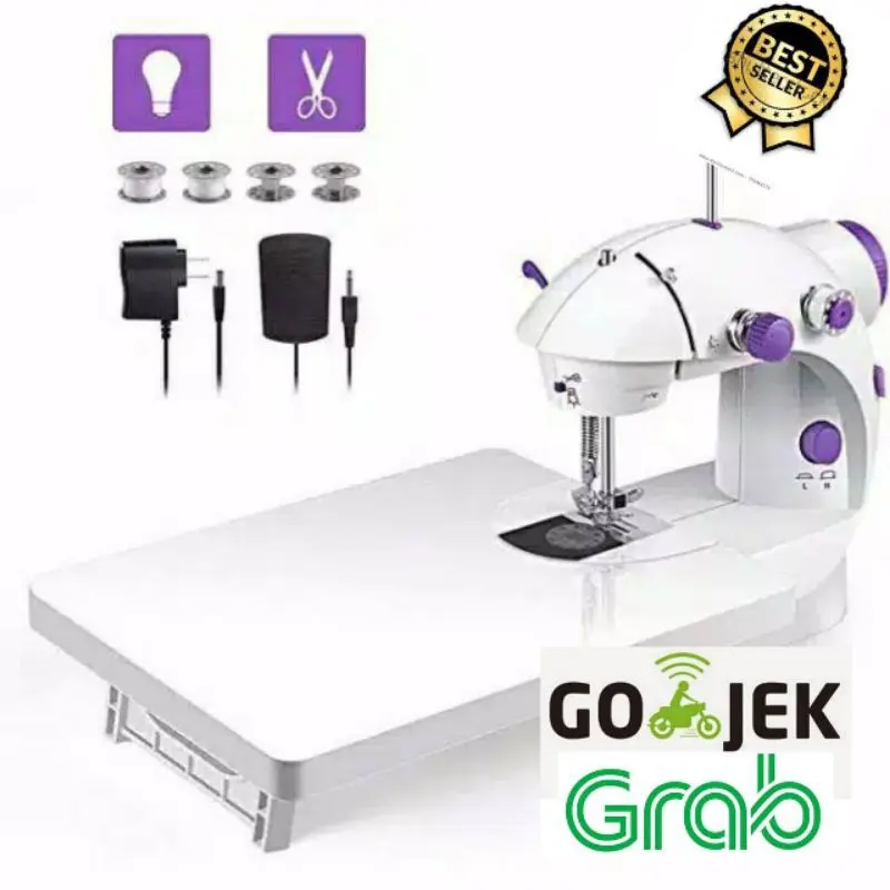 Mesin Jahit Portable 202 Jumbo 25x20 berlampu Alat Jahit Praktis Pemula kursus jahit