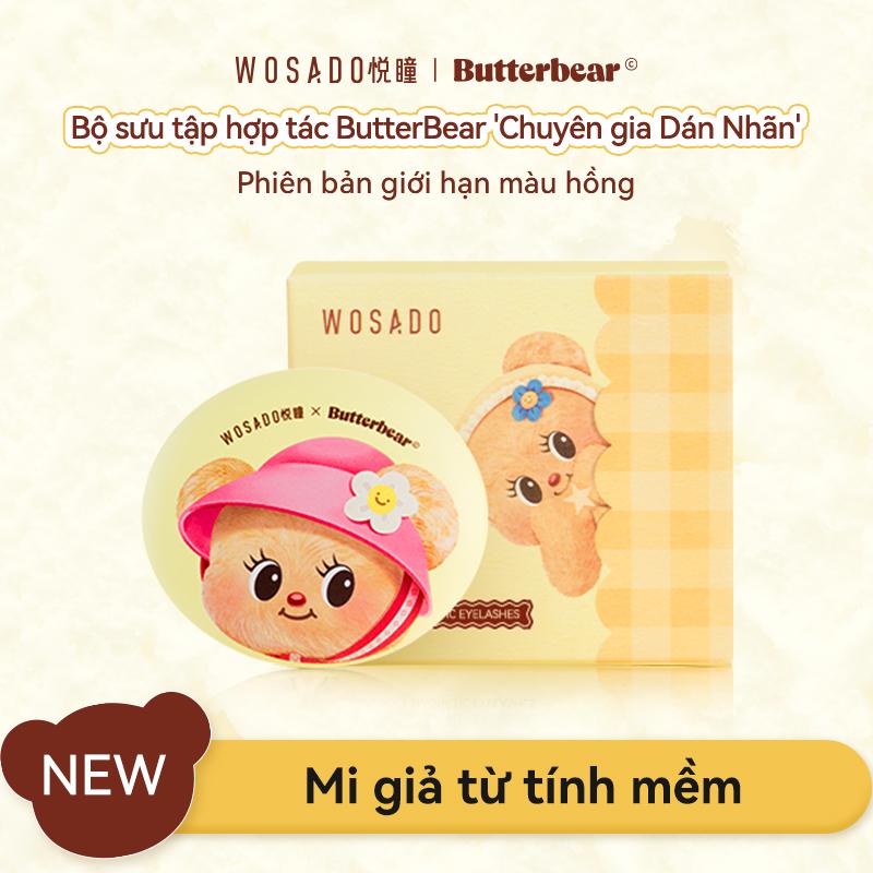 【Butterbear x WOSADO】F Bộ sản phẩm mi WOSADO Butter Bear màu hồng phiên bản giới hạn【quà tặng】gel định hình + dung dịch vệ sinh + túi đựng + sticker