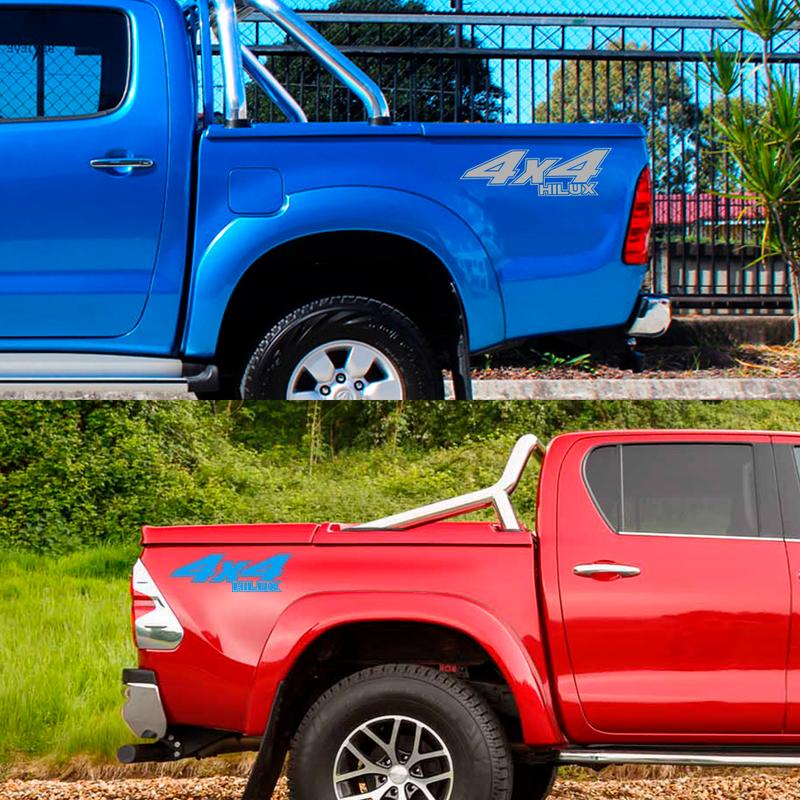 Product Introduction of 2Pcs/Set Car Stickers Pickup Rear Tailgate Side Decal For Toyota Hilux Vigo Revo Off Road 4x4 Graphic Vinyl Letter Cover Auto Accessories 9