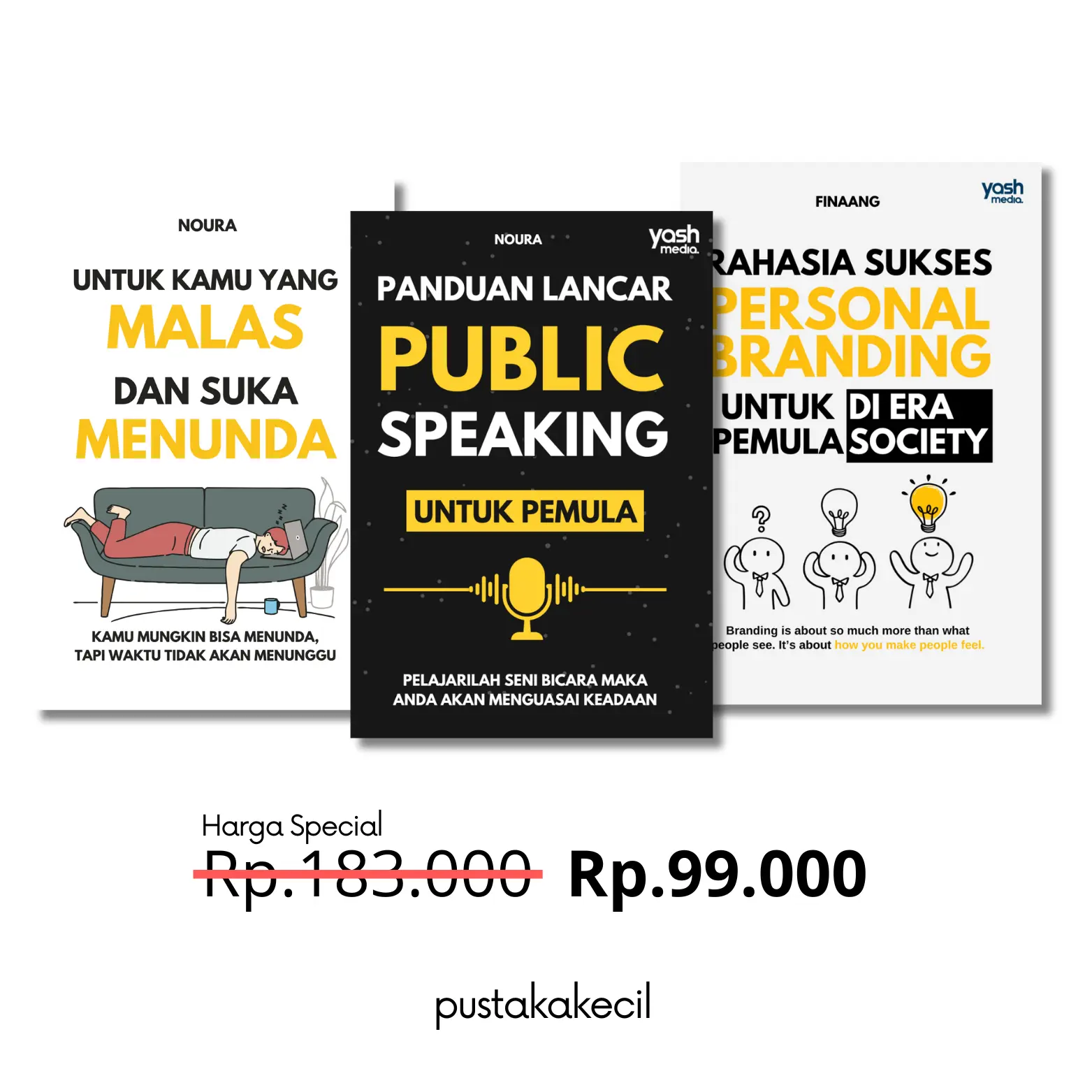 Paket Murah 3 Buku Self Improvement Best Seller Public Speaking+Personal Branding+Untuk kamu Yang Malas - Yash Media