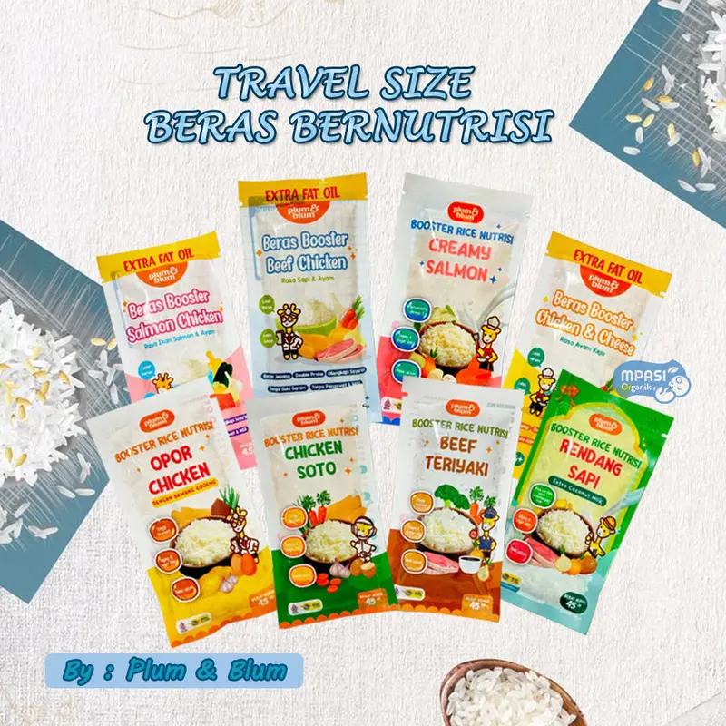 Plum & Blum Beras Mpasi BB Booster Nutrisi Double Prohe Travel Size - 45 gr / Beras Mpasi Bayi 0