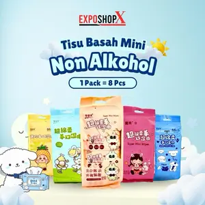 Tisu Basah Motif Lucu Tissue Basah Mini Tissue Karakter 1 Bungkus isi 8 pcs
