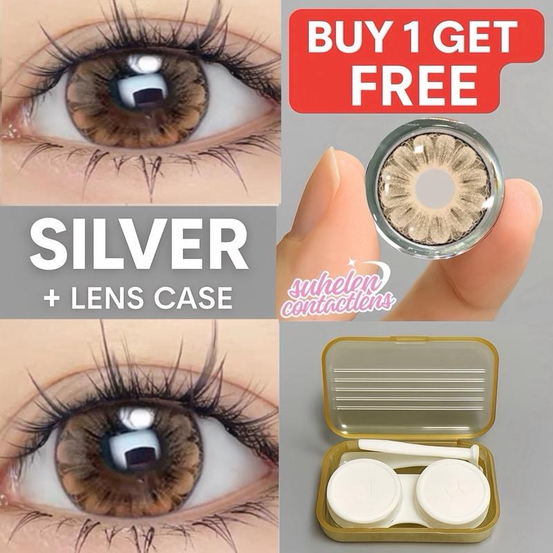   CÓ ĐỘ CậN   Kính Áp Tròng  Nâu Hoa vân đá búp bê lens mắt giãn tròng 14.5 Lens 