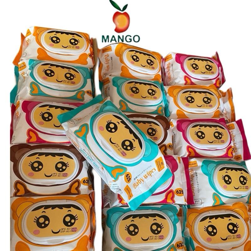 MANGO THÙNG 2O bịch khăn ướt cao cấp BABY WIPES giấy khổ to không mùi không cồn không chất tẩy an toàn cho da bé - Voi Cho Bé khăn giấy