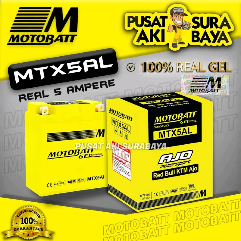 OFFICIAL MOTOBATT GEL MTX5AL 5 AH ORIGINAL AKI MOTOR HONDA ASTREA GRAND SUPRA FIT LEGENDA MEGAPRO PRIMUS 0