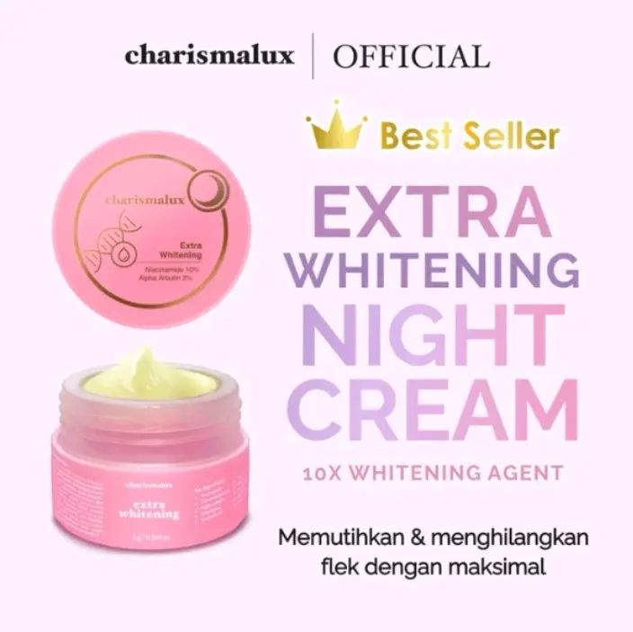 EXTRA WHITTENING NIGHT CREAM - CREAM MALAM PEMUTIH WAJAH Pelembab Pencerah