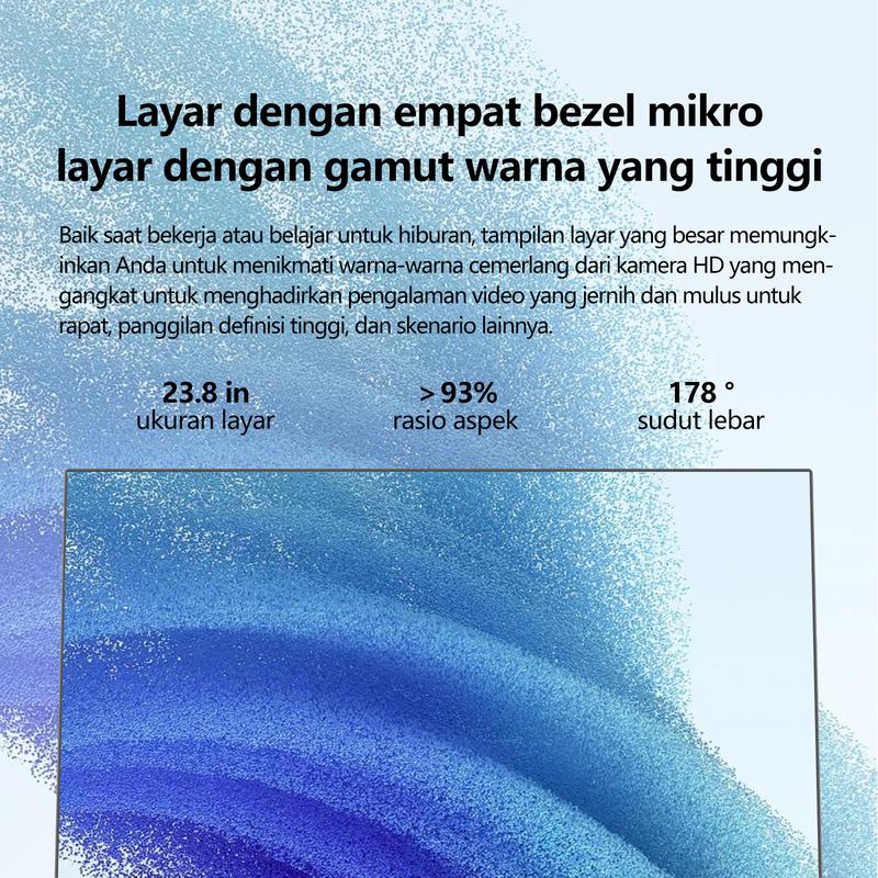 HW Komputer Full PC All-in-One Baru Terbaru HD Super Tipis Intel Core i3/i5/i7 Untuk Rumah, Belajar, Kantor, Gaming dan Hiburan - 19/22/24/27 Inch Curve Gratis Keyboard dan Mouse! . Kemasan karton dan busa Rak Kayu Inklusif.Garansi 1 Tahun. Kabel Layar 6