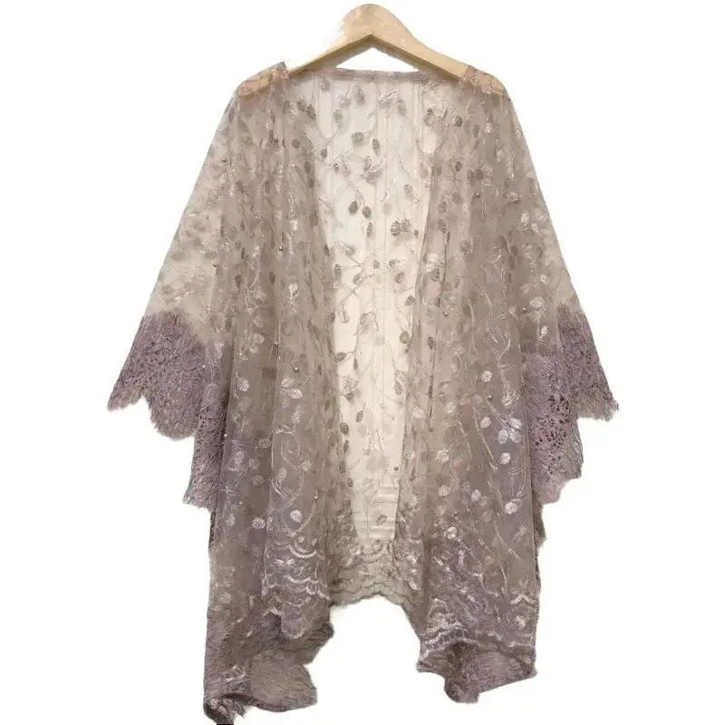 Outer Cardigan wanita Kondangan/Outer Kondangan Brokat Mix tille Renda/Outer Brokat Renda Lengan 3/4 Atasan Motif Cantik 0