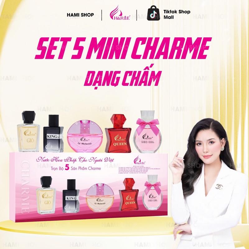 Bộ 5 Chai Mini Dạng Chấm gồm Nước Hoa Nam 10ml và Nước Hoa Nữ 10ml