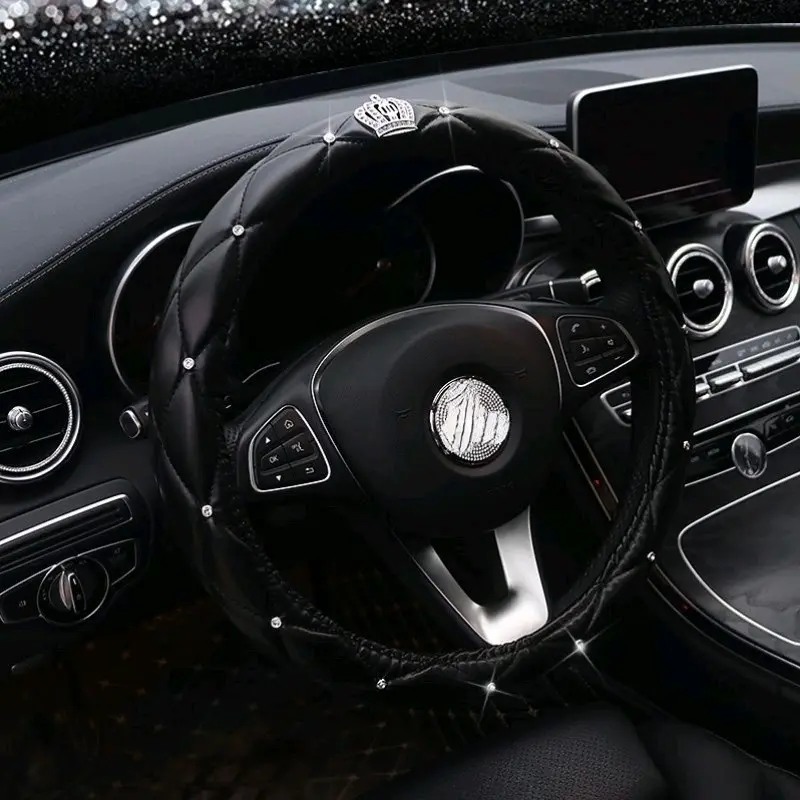 Sarung Kemudi Mobil Diamond Crown Car Steering Wheel Cover Sarung Stir Kendaraan 0
